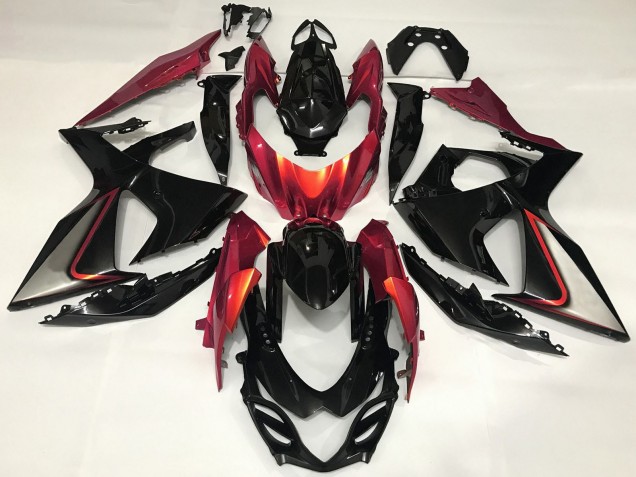 2009-2016 Suzuki GSXR 1000 Motorcycle Fairing - Glossy Black Red