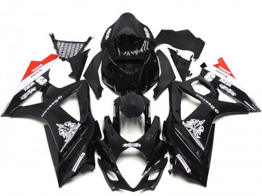 2007-2008 Suzuki GSXR 1000 Motorcycle Fairings - Glossy Black White Red
