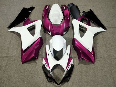 2007-2008 Suzuki GSXR 1000 Motorcycle Fairings - White Pink Black