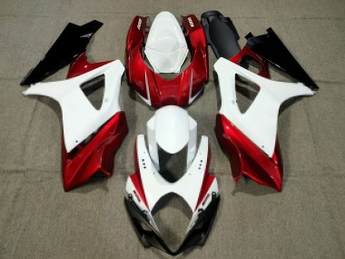 2007-2008 Suzuki GSXR 1000 Motorcycle Fairing - White Red Black