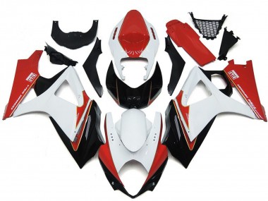 2007-2008 Suzuki GSXR 1000 Motorcycle Fairings - White Red Black