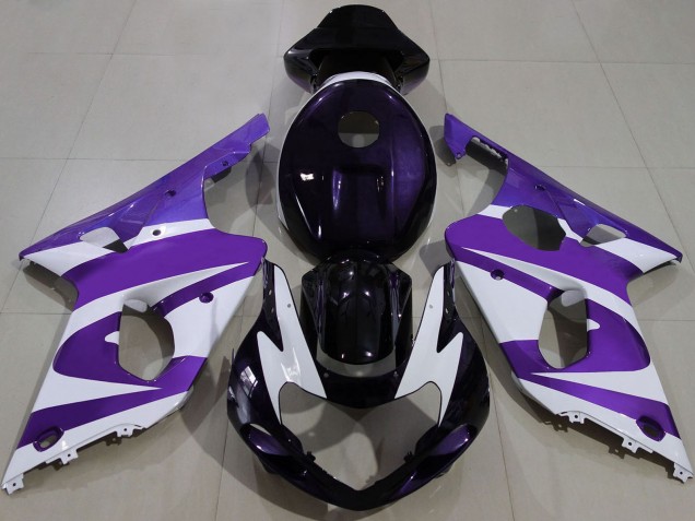 2000-2002 Suzuki GSXR 1000 Motorcycle Fairings - Purple White Black