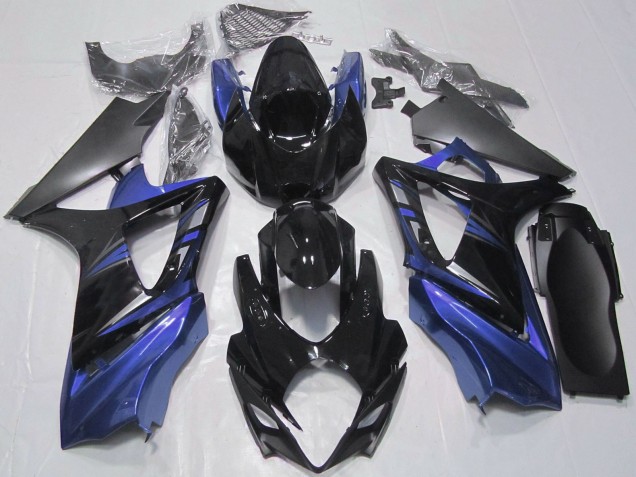 2007-2008 Suzuki GSXR 1000 Motorcycle Fairings - Glossy Black Blue