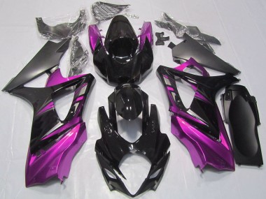 2007-2008 Suzuki GSXR 1000 Motorcycle Fairings - Glossy Black Pink