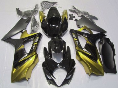 2007-2008 Suzuki GSXR 1000 Motorcycle Fairings - Glossy Black Yellow