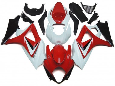 2007-2008 Suzuki GSXR 1000 Motorcycle Fairings - White Red Black OEM Style