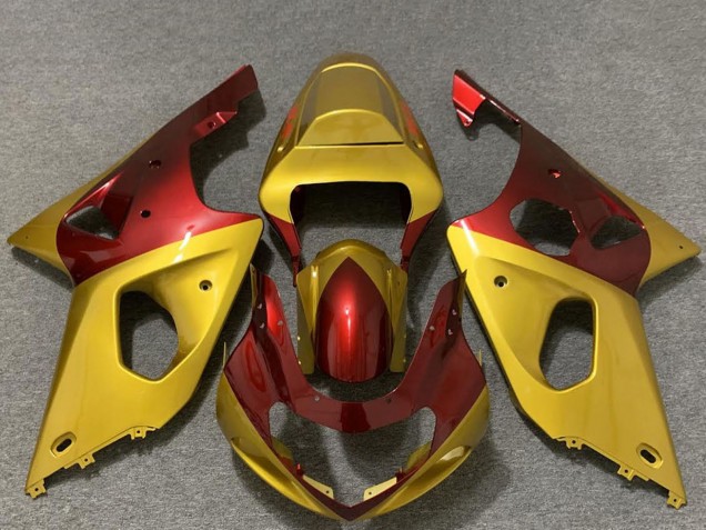2000-2002 Suzuki GSXR 1000 Motorcycle Fairings - Gold Red