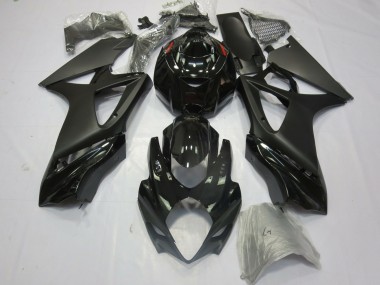 2007-2008 Suzuki GSXR 1000 Motorcycle Fairings - Glossy Black Matte Black