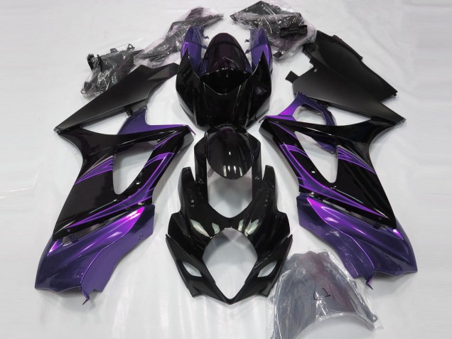 2007-2008 Suzuki GSXR 1000 Motorcycle Fairings - Glossy Black Purple