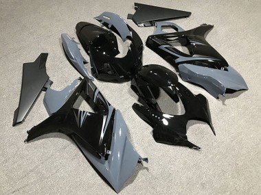 2007-2008 Suzuki GSXR 1000 Motorcycle Fairings - Nardo Grey Glossy Black OEM Style