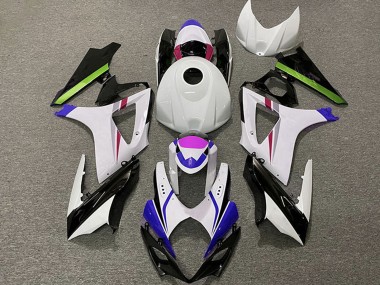 2007-2008 Suzuki GSXR 1000 Motorcycle Fairings - White Blue Green Black Racing