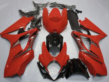2007-2008 Suzuki GSXR 1000 Motorcycle Fairings - Red Glossy Black OEM Style
