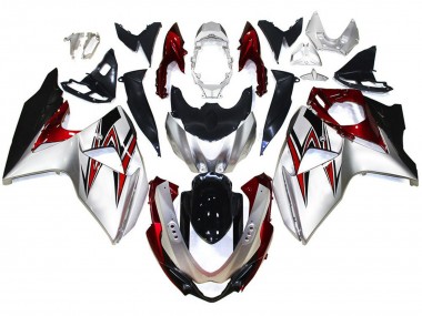 2009-2016 Suzuki GSXR 1000 Motorcycle Fairings - Silver Red Black