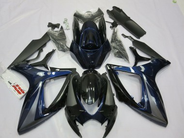 2006-2007 Suzuki GSXR 600 / GSXR 750 Motorcycle Fairings - Blue Grey Black Stripe