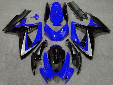 2006-2007 Suzuki GSXR 600 / GSXR 750 Motorcycle Fairing - Blue Silver Glossy Black OEM Style