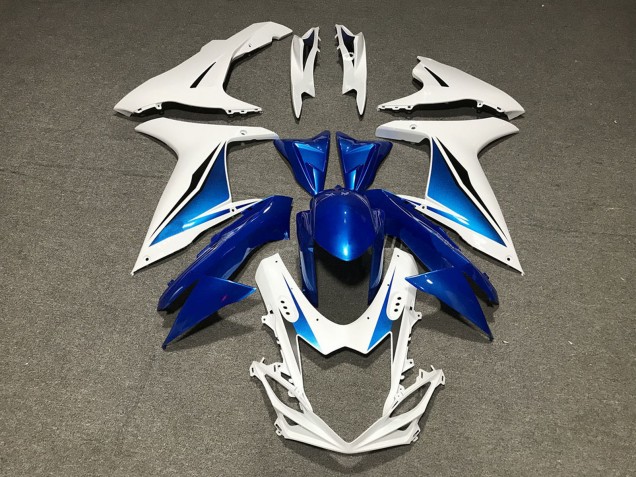 2011-2024 Suzuki GSXR 600 / GSXR 750 Motorcycle Fairings - Blue White Custom