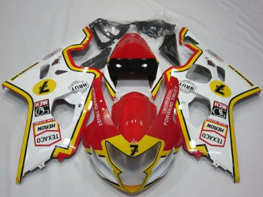 2004-2005 Suzuki GSXR 600 / GSXR 750 Motorcycle Fairings - White Red Yellow