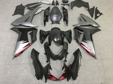 2011-2024 Suzuki GSXR 600 / GSXR 750 Motorcycle Fairings - Grey Silver Glossy Black