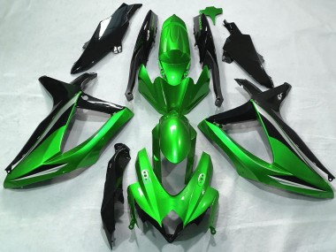 2008-2010 Suzuki GSXR 600 / GSXR 750 Motorcycle Fairings - Green Silver Glossy Black
