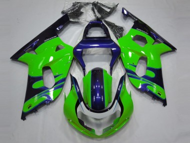 2001-2003 Suzuki GSXR 600 / GSXR 750 Motorcycle Fairings - Green Blue Black