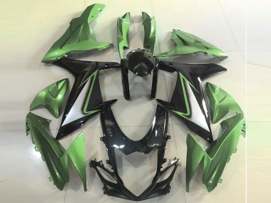 2011-2024 Suzuki GSXR 600 / GSXR 750 Motorcycle Fairings - Green Glossy Black