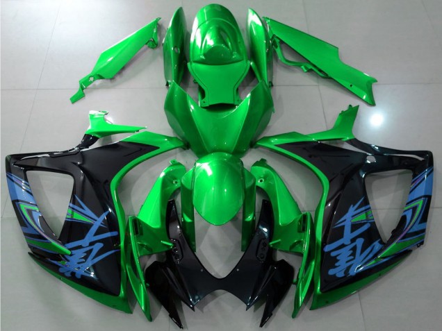 2006-2007 Suzuki GSXR 600 / GSXR 750 Motorcycle Fairings - Green Black Blue
