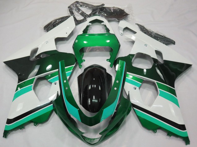 2004-2005 Suzuki GSXR 600 / GSXR 750 Motorcycle Fairings - Glossy Green Green White