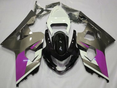 2004-2005 Suzuki GSXR 600 / GSXR 750 Motorcycle Fairings - White Pink Grey Glossy Black