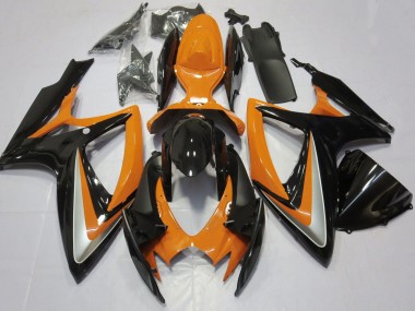 2006-2007 Suzuki GSXR 600 / GSXR 750 Motorcycle Fairing - Orange Glossy Black