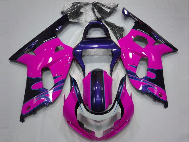 2001-2003 Suzuki GSXR 600 / GSXR 750 Motorcycle Fairings - Pink Glossy Blue