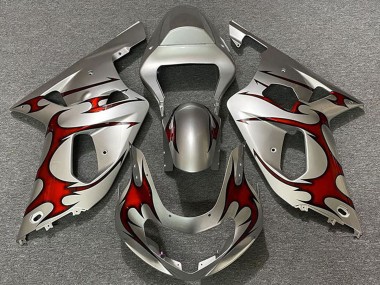 2001-2003 Suzuki GSXR 600 / GSXR 750 Motorcycle Fairings - Silver Red