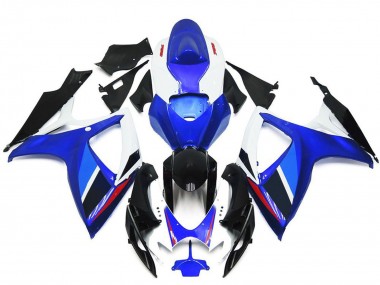 2006-2007 Suzuki GSXR 600 / GSXR 750 Motorcycle Fairings - Blue White Red Glossy Black OEM Style