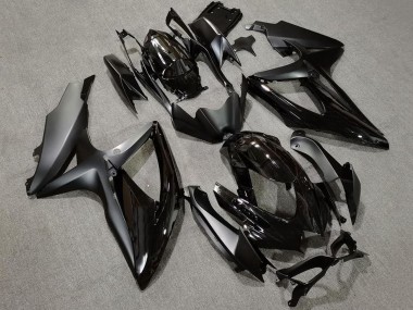 2008-2010 Suzuki GSXR 600 / GSXR 750 Motorcycle Fairings - Glossy Black Matte Black
