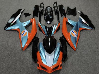 2008-2010 Suzuki GSXR 600 / GSXR 750 Motorcycle Fairings - Orange Blue Black Gulf