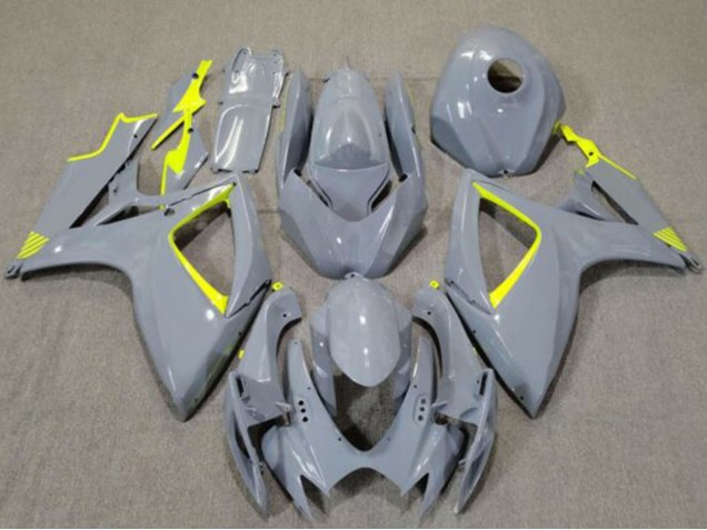 2006-2007 Suzuki GSXR 600 / GSXR 750 Motorcycle Fairings - Nardo Grey High Viz Yellow