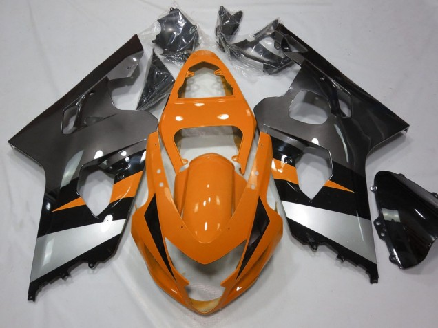 2004-2005 Suzuki GSXR 600 / GSXR 750 Motorcycle Fairings - Orange Silver