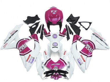 2008-2010 Suzuki GSXR 600 / GSXR 750 Motorcycle Fairings - White Pink Motul Lucky Strike 34