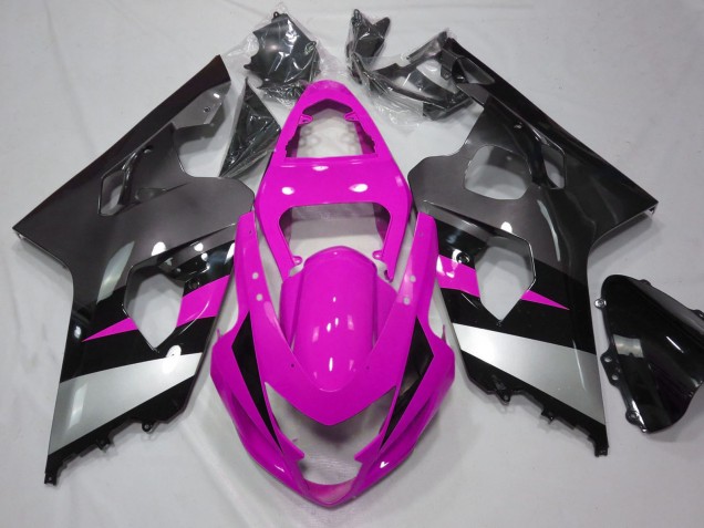 2004-2005 Suzuki GSXR 600 / GSXR 750 Motorcycle Fairings - Pink Silver Black