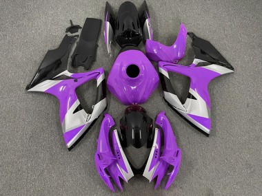 2006-2007 Suzuki GSXR 600 / GSXR 750 Motorcycle Fairings - Purple Silver Glossy Black