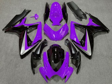 2006-2007 Suzuki GSXR 600 / GSXR 750 Motorcycle Fairings - Purple Silver Glossy Black OEM Style