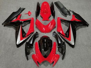 2006-2007 Suzuki GSXR 600 / GSXR 750 Motorcycle Fairings - Red Grey Glossy Black OEM Style