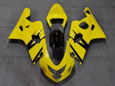 2004-2005 Suzuki GSXR 600 / GSXR 750 Motorcycle Fairings - Yellow Glossy Black OEM Style