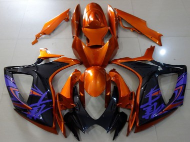 2006-2007 Suzuki GSXR 600 / GSXR 750 Motorcycle Fairings - Orange Glossy Black Blue