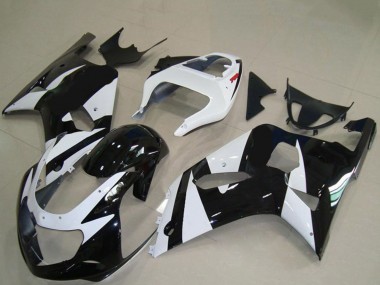 2001-2003 Suzuki GSXR 600 / GSXR 750 Motorcycle Fairings - White Glossy Black