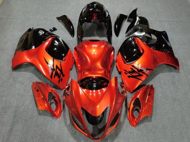 2008-2020 Suzuki GSXR 1300 Motorcycle Fairings - Candy Orange Glossy Black