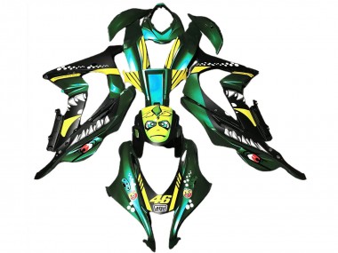 2016-2020 Kawasaki ZX10R Motorcycle Fairings - Forest Green Yellow Shark 46