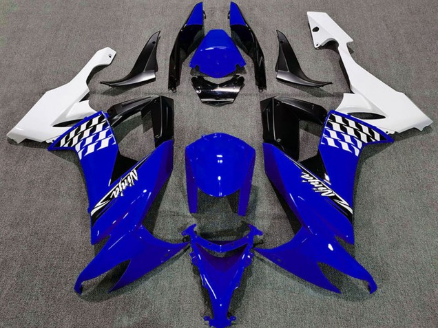 2008-2010 Kawasaki ZX10R Motorcycle Fairings - White Blue Black