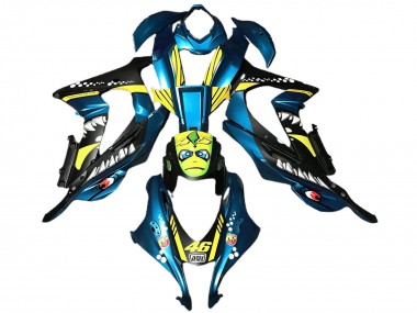 2016-2020 Kawasaki ZX10R Abs Motorcycle Fairings - Light Blue Yellow Shark