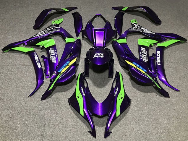 2016-2020 Kawasaki ZX10R Motorcycle Fairings - Purple Green White Trick Star Eva Racing