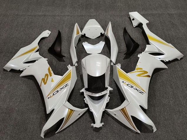 2008-2010 Kawasaki ZX10R Motorcycle Fairings - Pearl White Gold